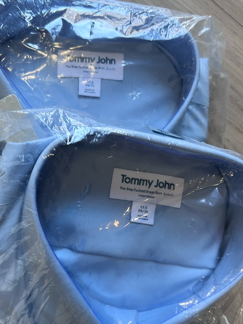 Tommy John Slim Fit Light Skyway Blue Dress Shirt NWT MSRP $60 sz 16 &17.5 - Picture 3 of 5